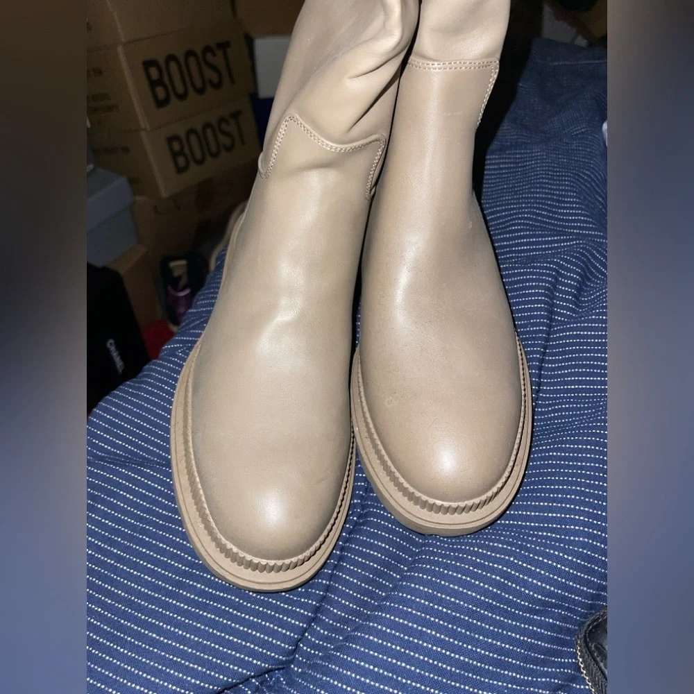 H&M Tan Knee-High lug Boots Brand New with Tags